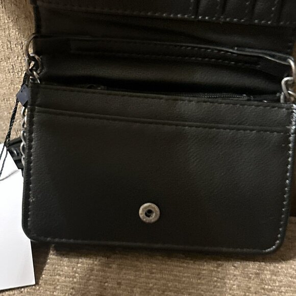 ED HARDY Love Crossbody Wallet Chains Skull Black Mini Bag Wallet Cute Small - Picture 9 of 13